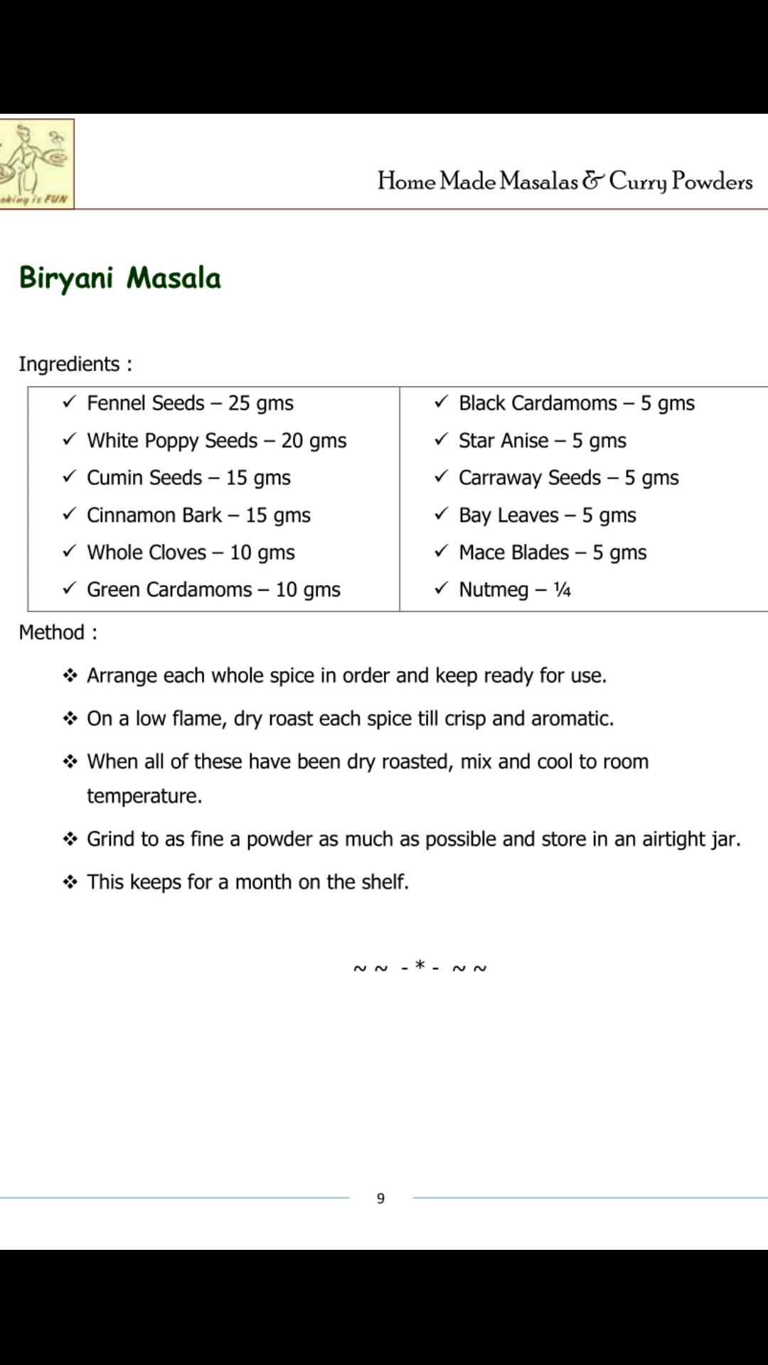 Homemade Masala Recipes