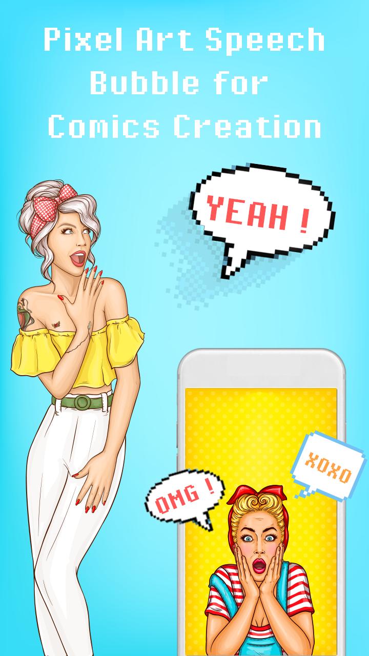 Pixel Art Speech Bubble for Comics Creation