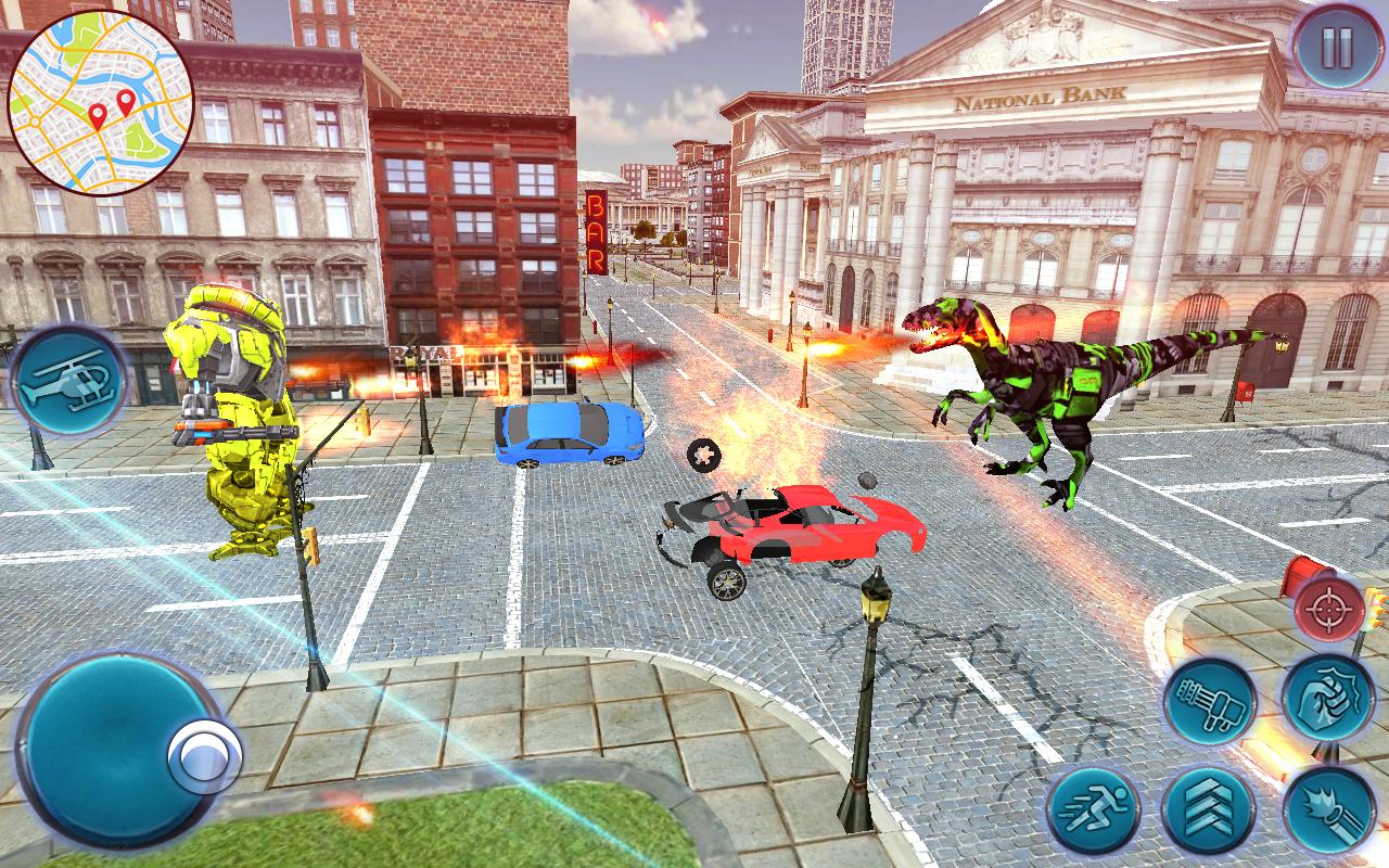 Dinosaur Robot Battle