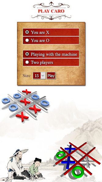 Playing chess Caro - Tic tac t