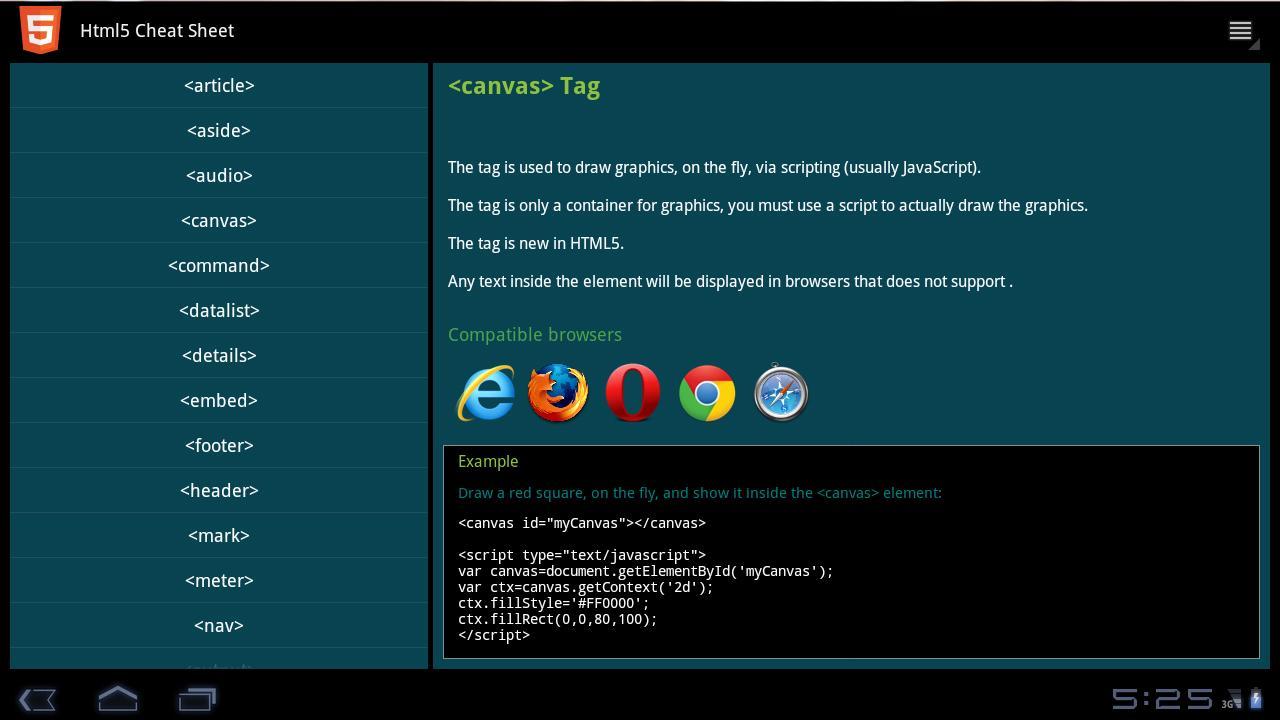 Html5 Cheat Sheet