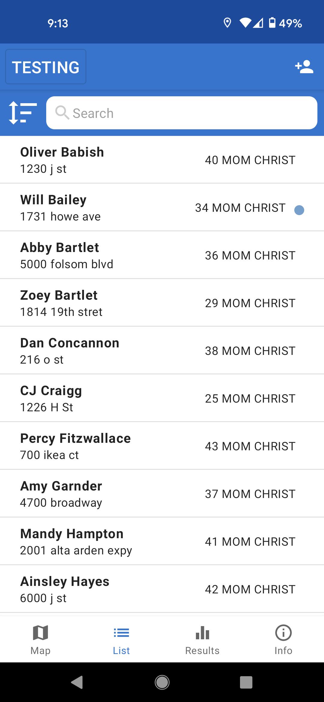 Organizer Canvassing