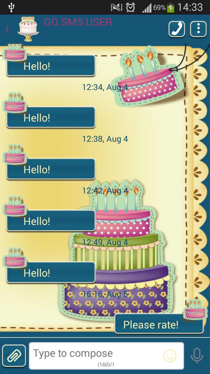 GO SMS Cake Theme
