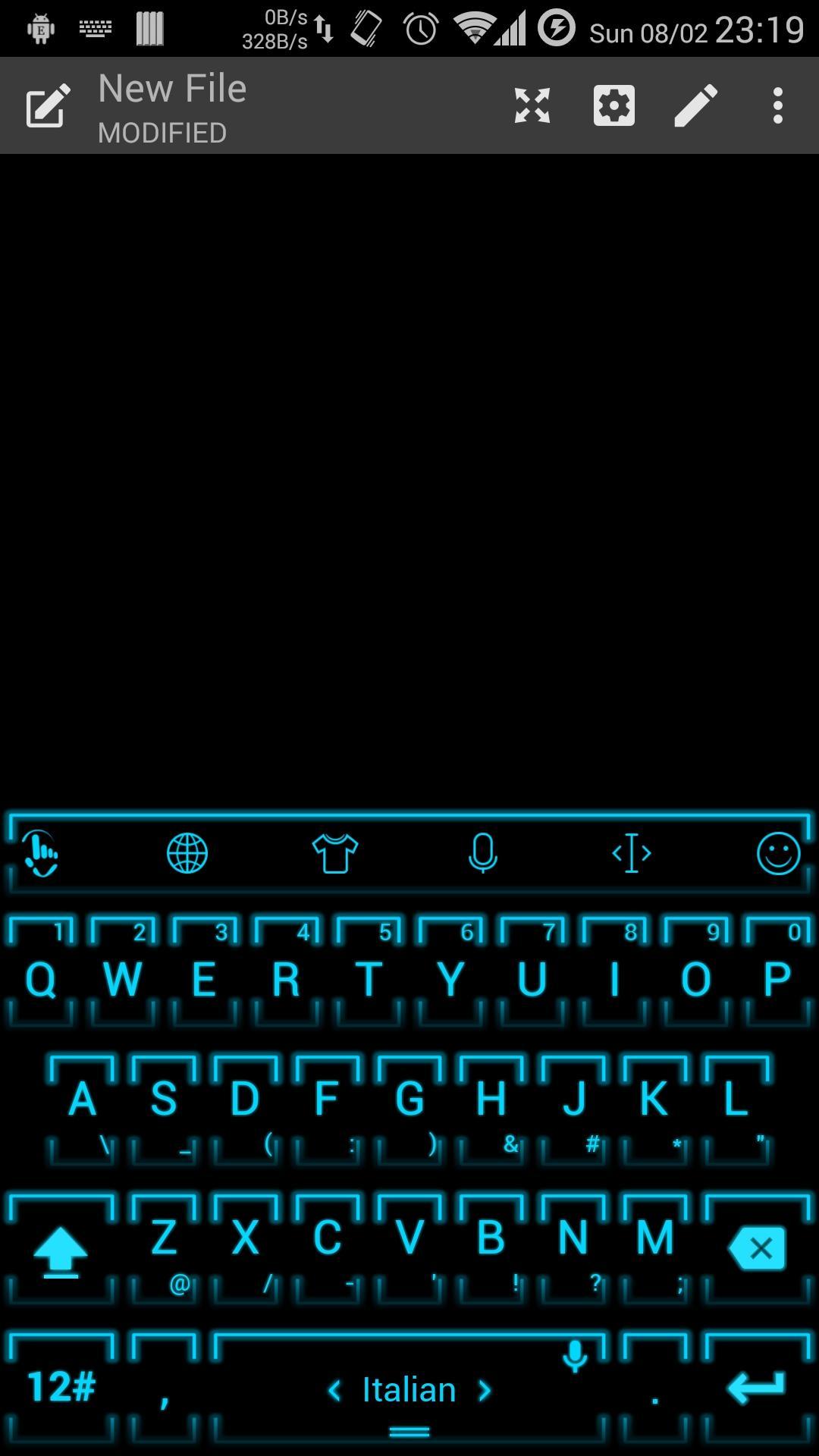 Keyboard Theme Neon 2 Cyan