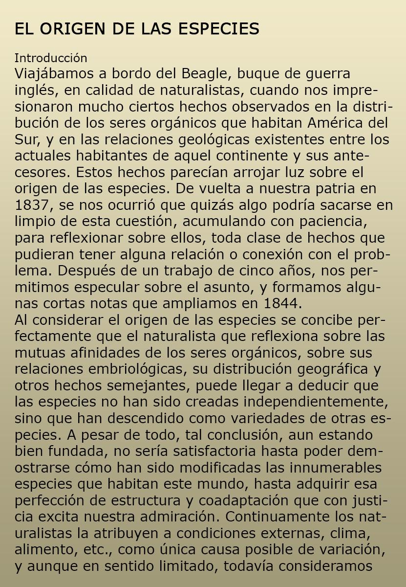 El origen de las especies