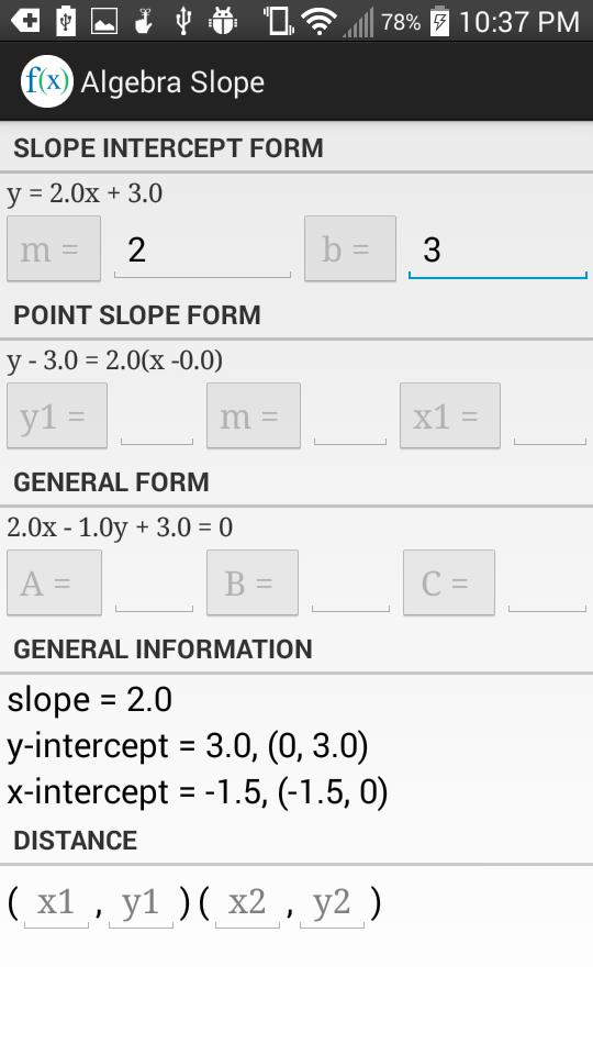 Algebra Slope