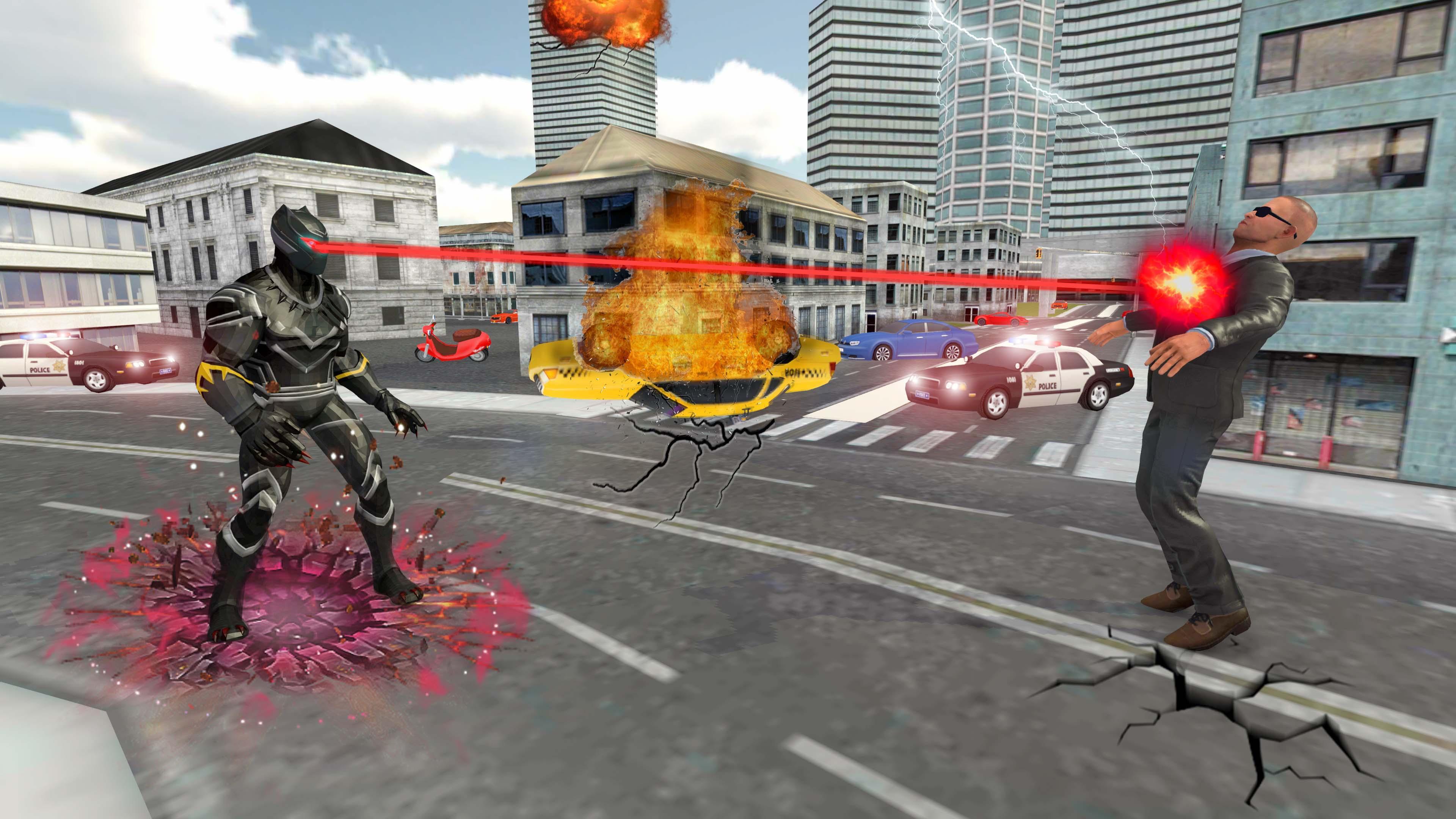 Flying Superhero Foo Fighter vs Supervillain