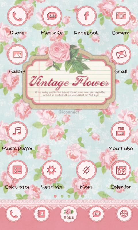 Vintage flower icon Theme