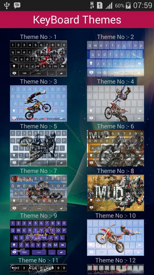 Motor Cross Keyboard Theme