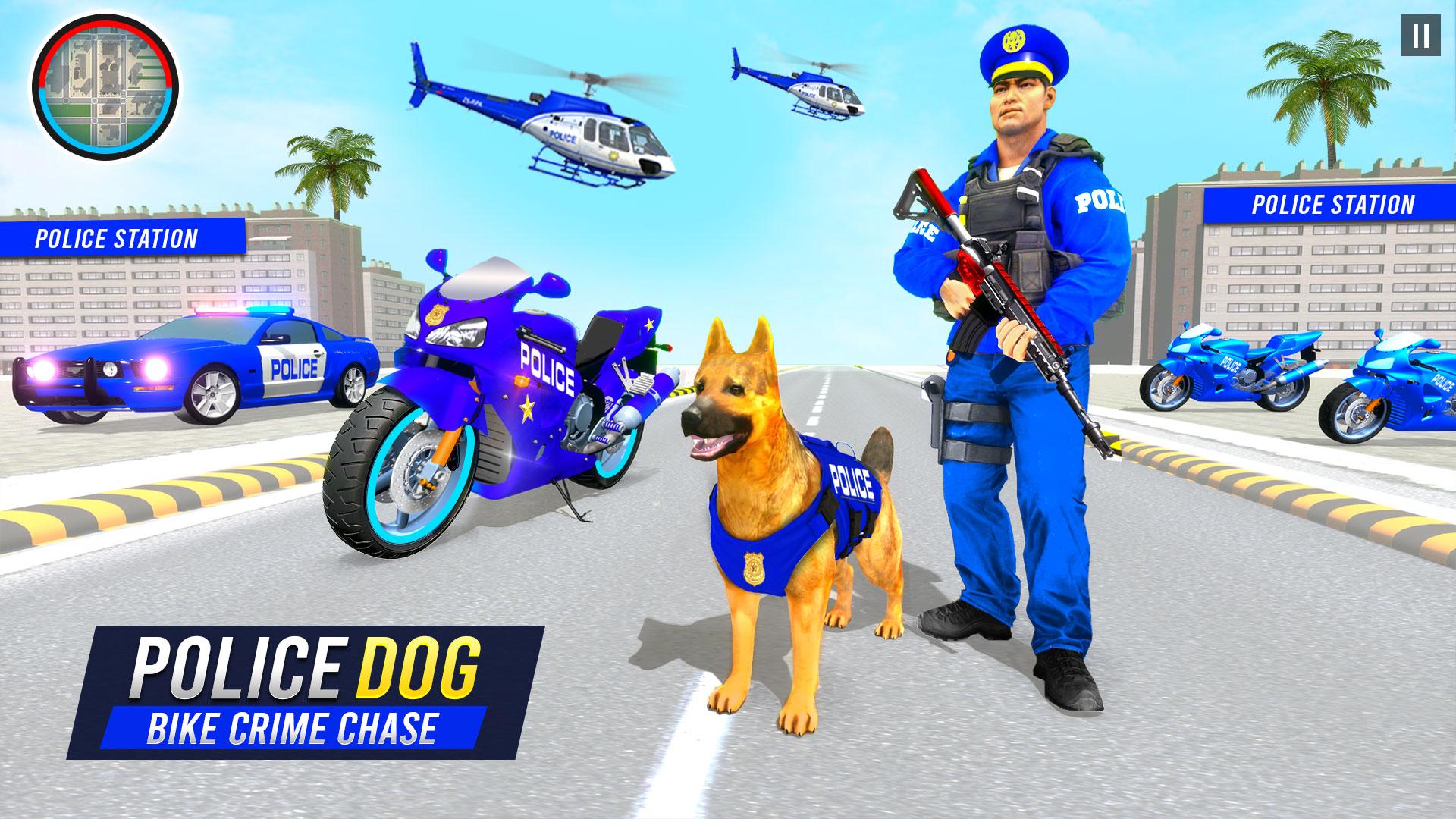 Police Dog Crime Bike Chase