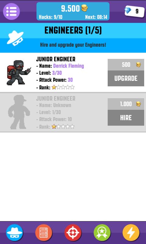 Hacker Game App - Simulation