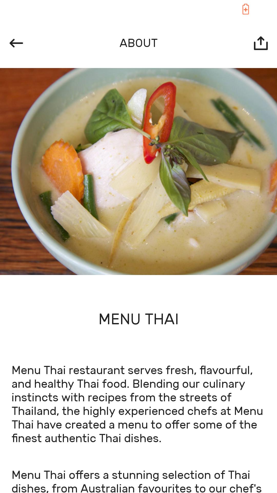 Menu Thai