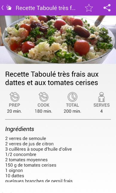 Recettes Cuisine Orientale