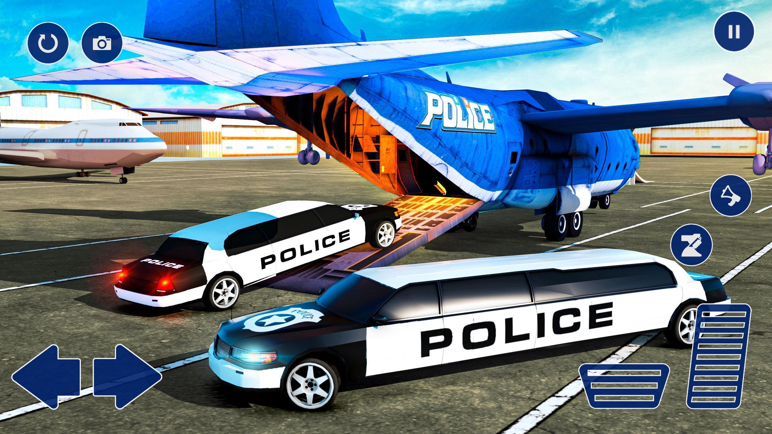 US Police Car Transporter Truck And Plane Games