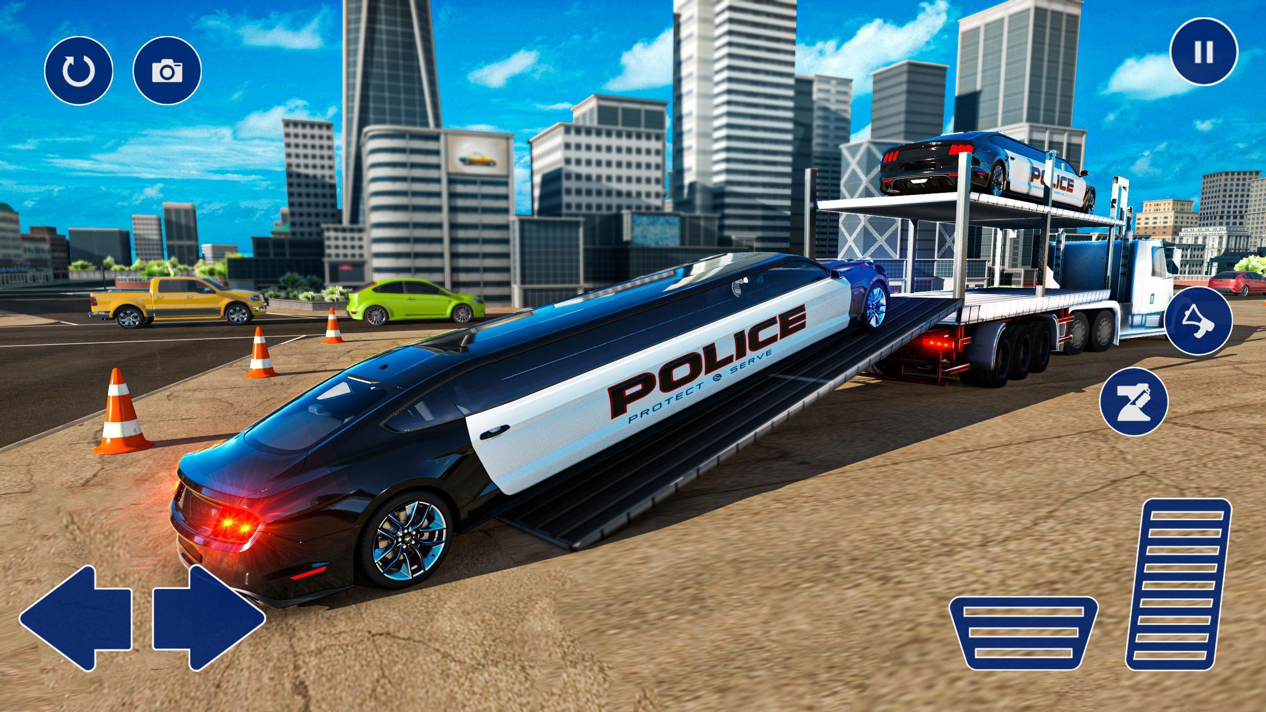 US Police Car Transporter Truck And Plane Games