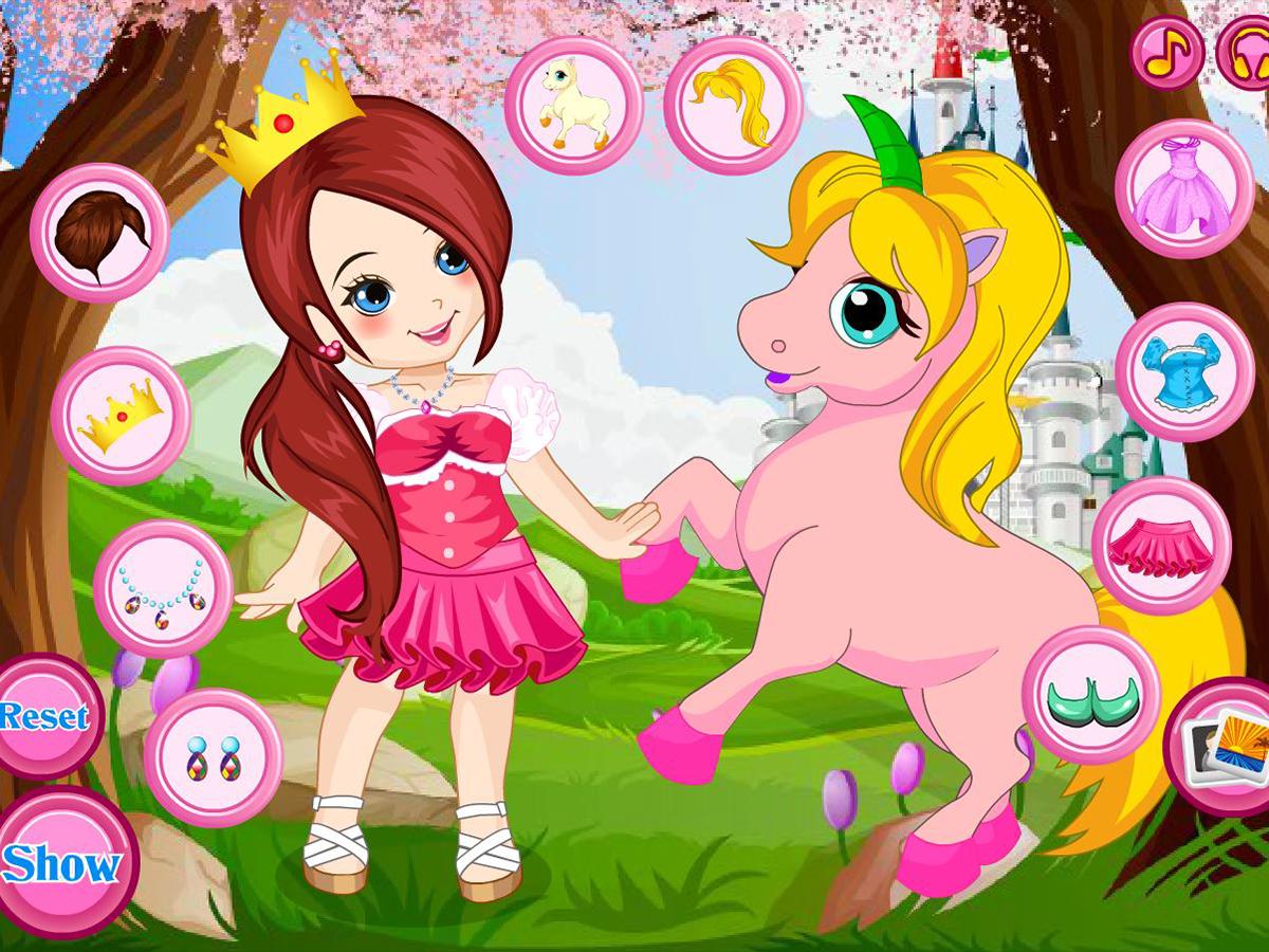 Princess with unicorn dress up