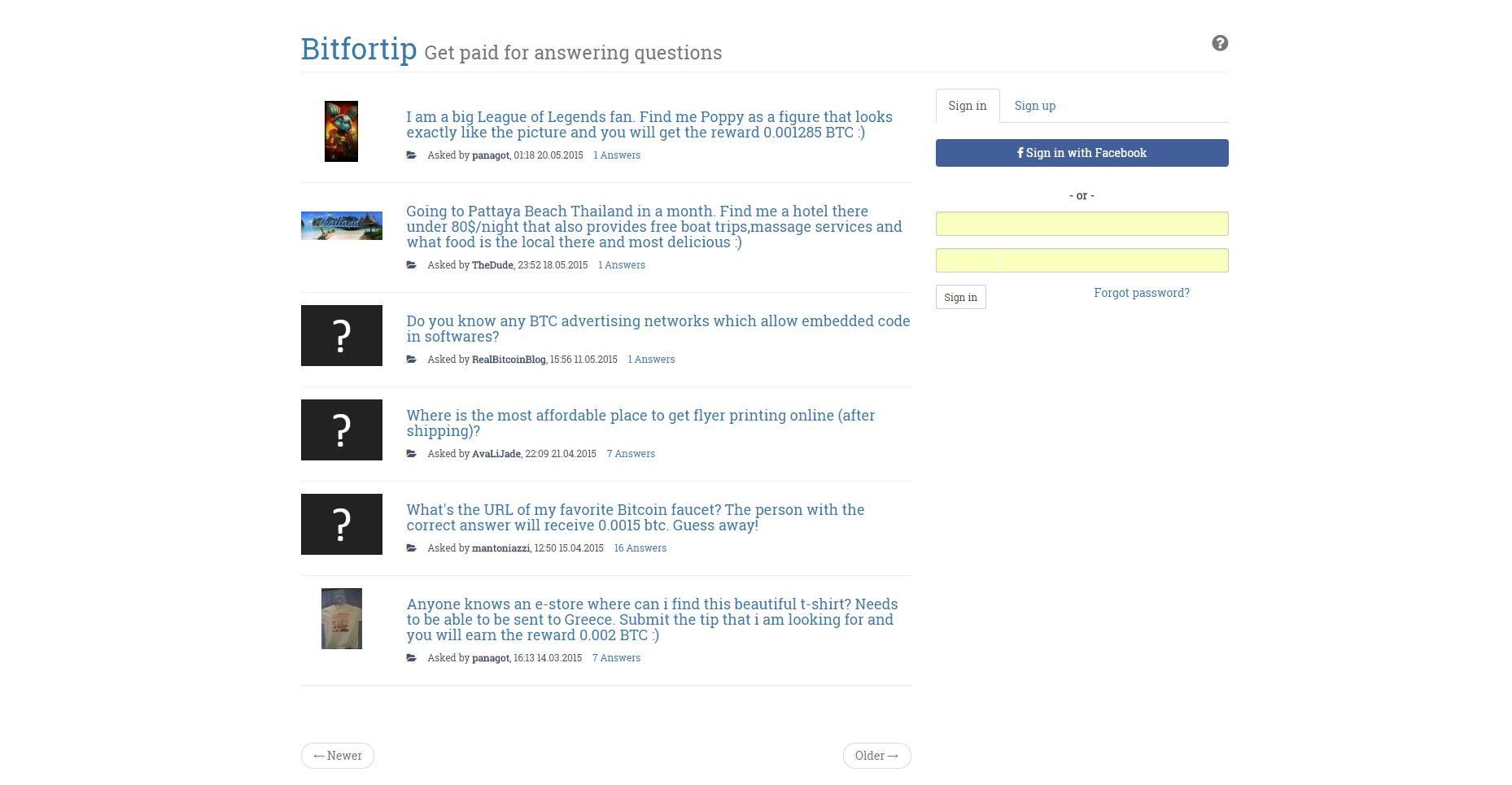 Bitfortip. Tip & earn Bitcoins