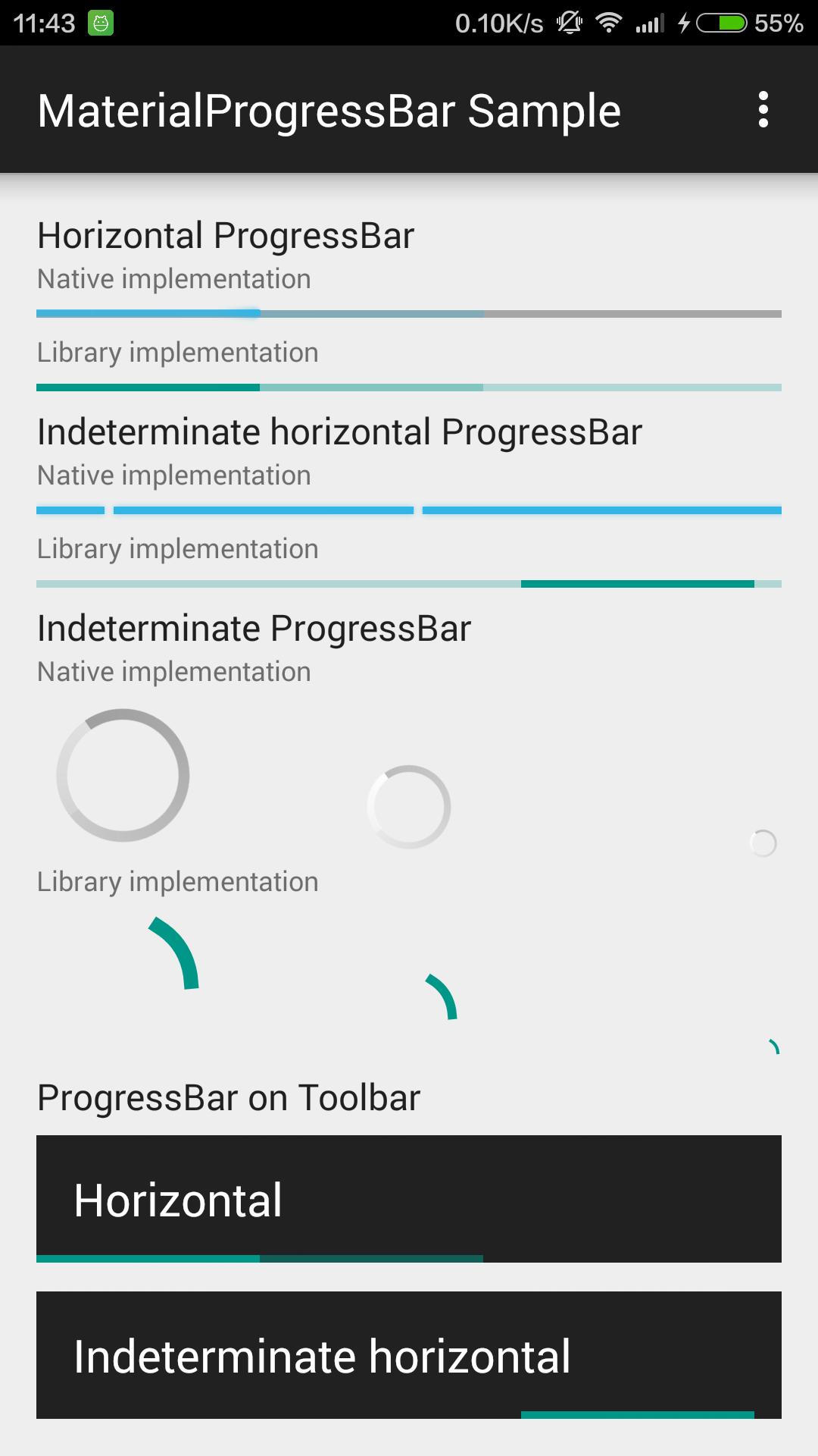 MaterialProgressBar Sample