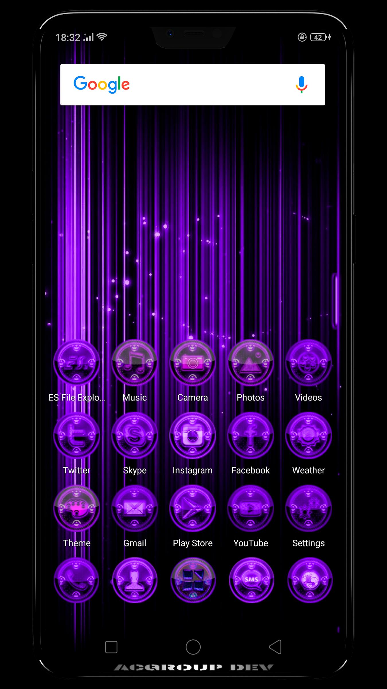 Next Launcher 3D PUrings Theme