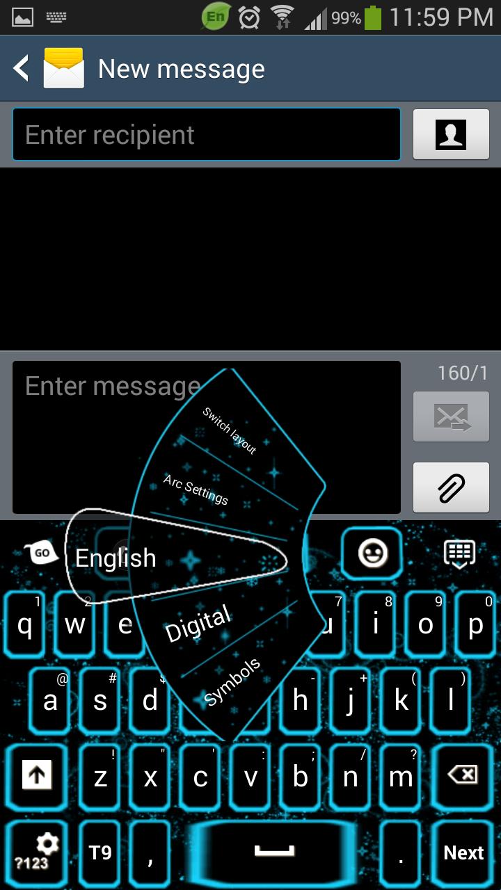 Blue Galaxy Neon Keyboard