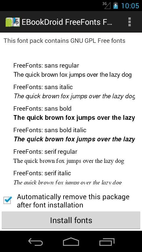 EBookDroid FreeFonts FontPack