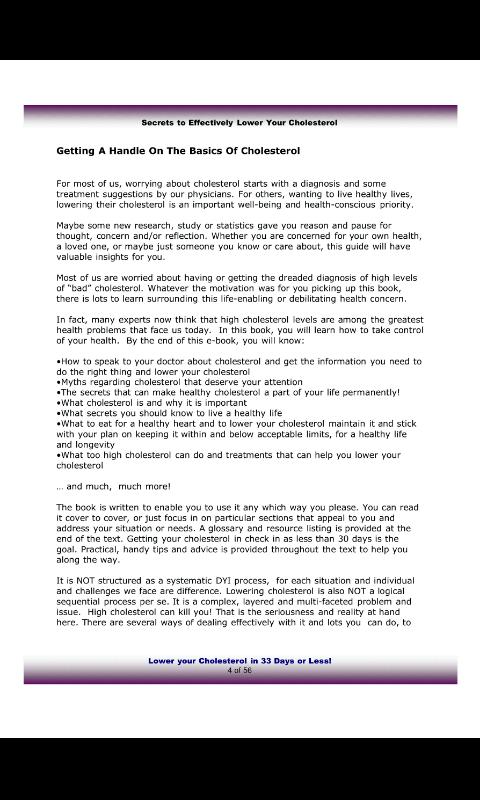 Lower Cholestrol in 33 Days