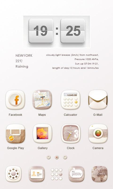 White Wooden GO Launcher Theme