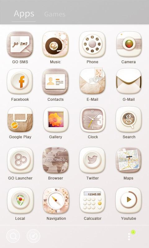 White Wooden GO Launcher Theme