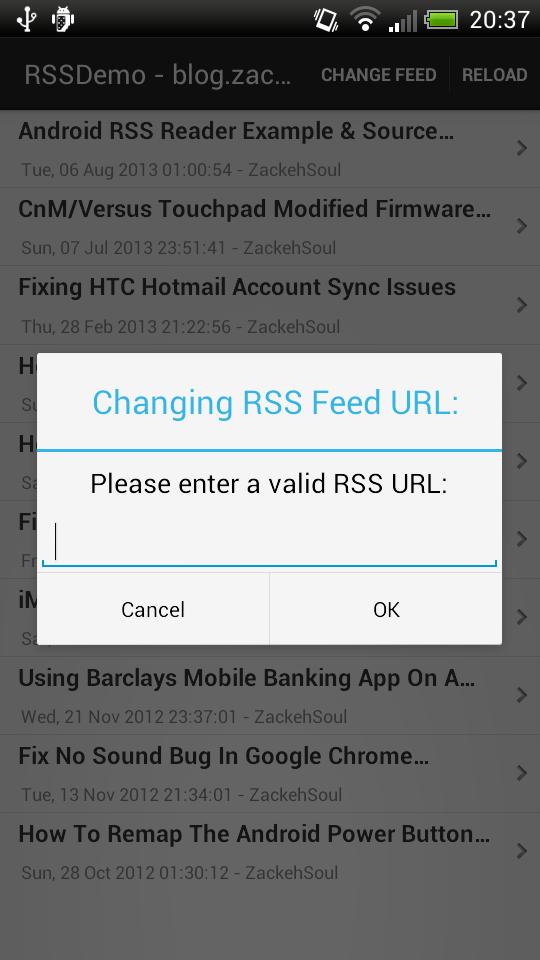 Open RSS Reader Sample