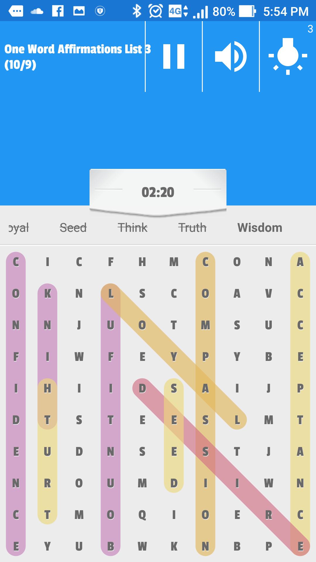 One Word Affirmations Word Sea