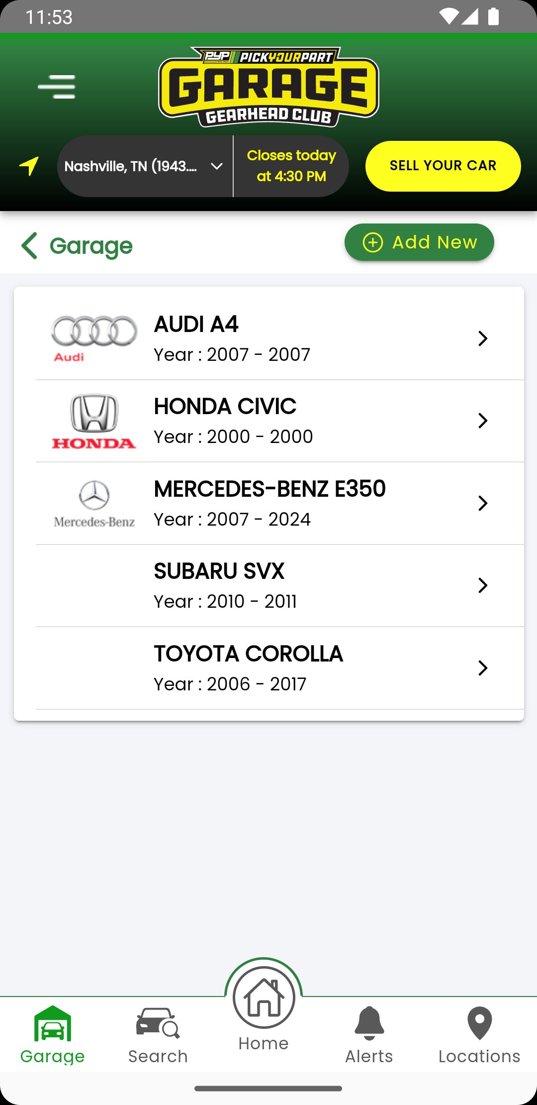 Pick Your Part Garage