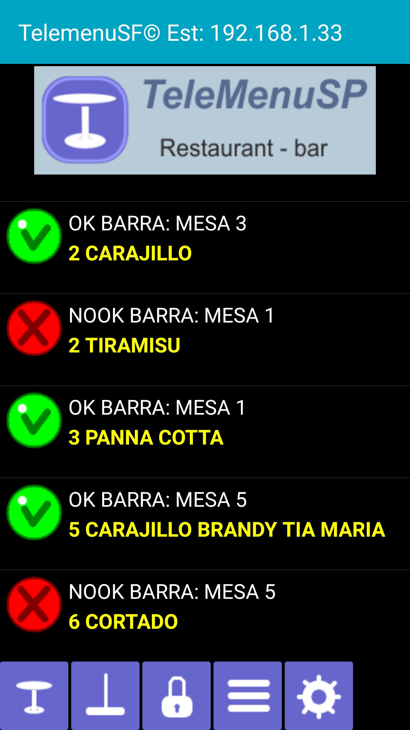 TeleMenuSP. Retaurant bar