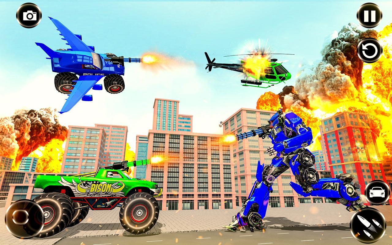 Police Monster Robot Truck Transformation