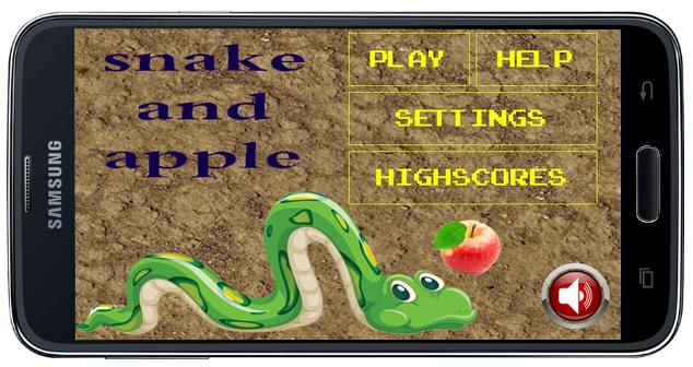 Game snake and apple