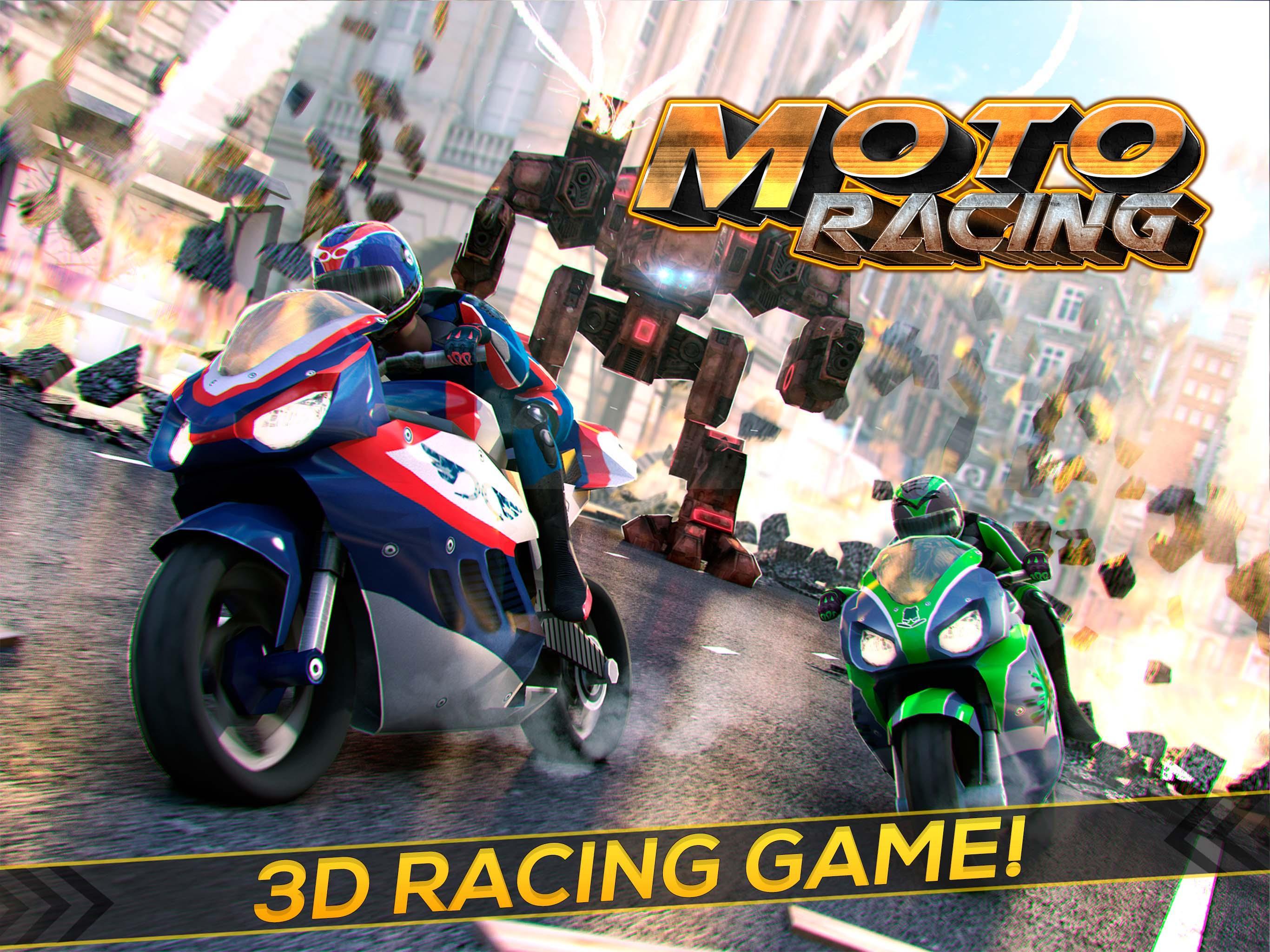 Moto Racing - Shooting Robots