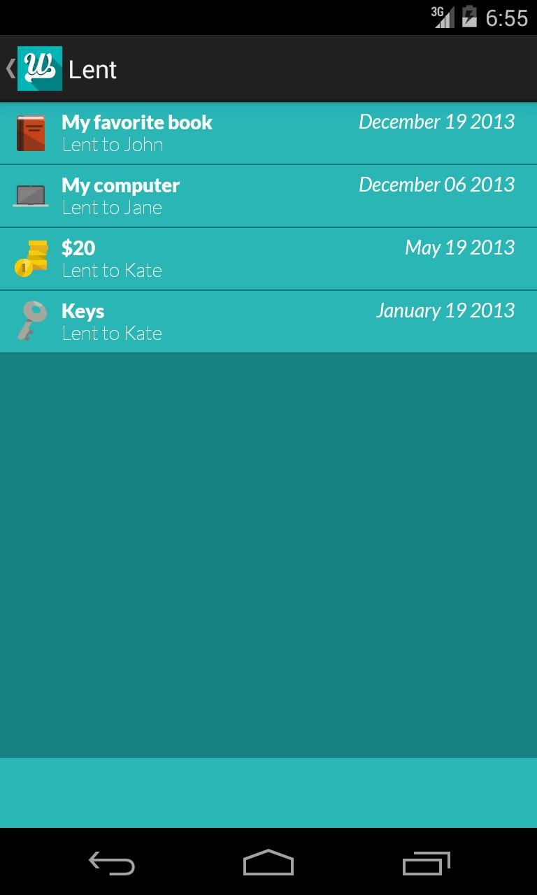 Where is my stuff lend borrow