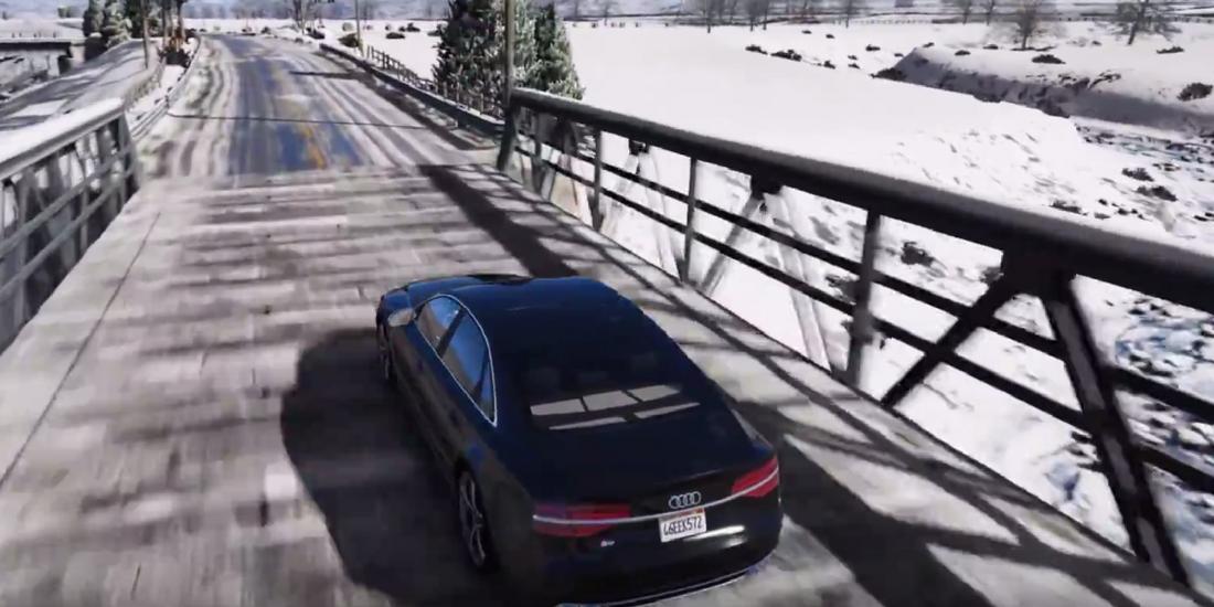 S8 Driving Audi Winter 3D