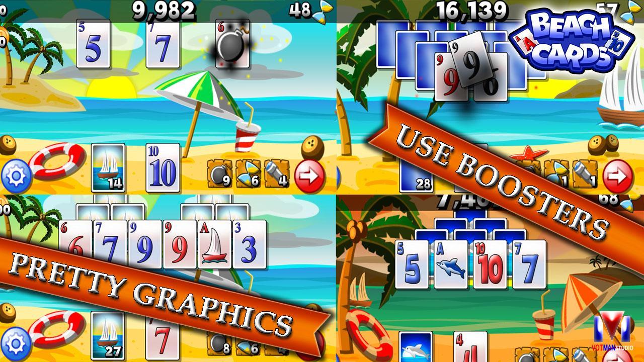 Beach Cards: hard free solitai