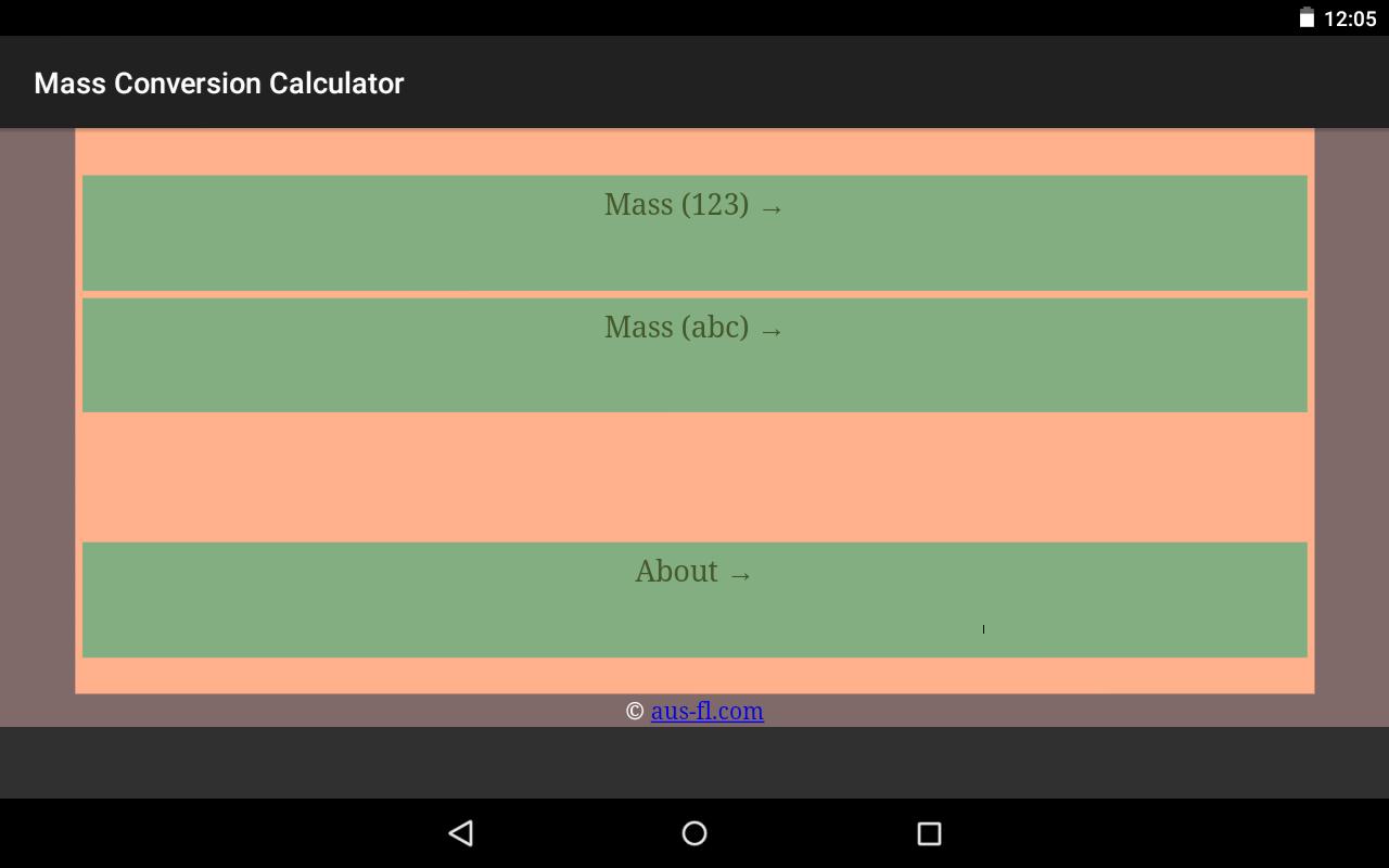 Mass Weight Converter