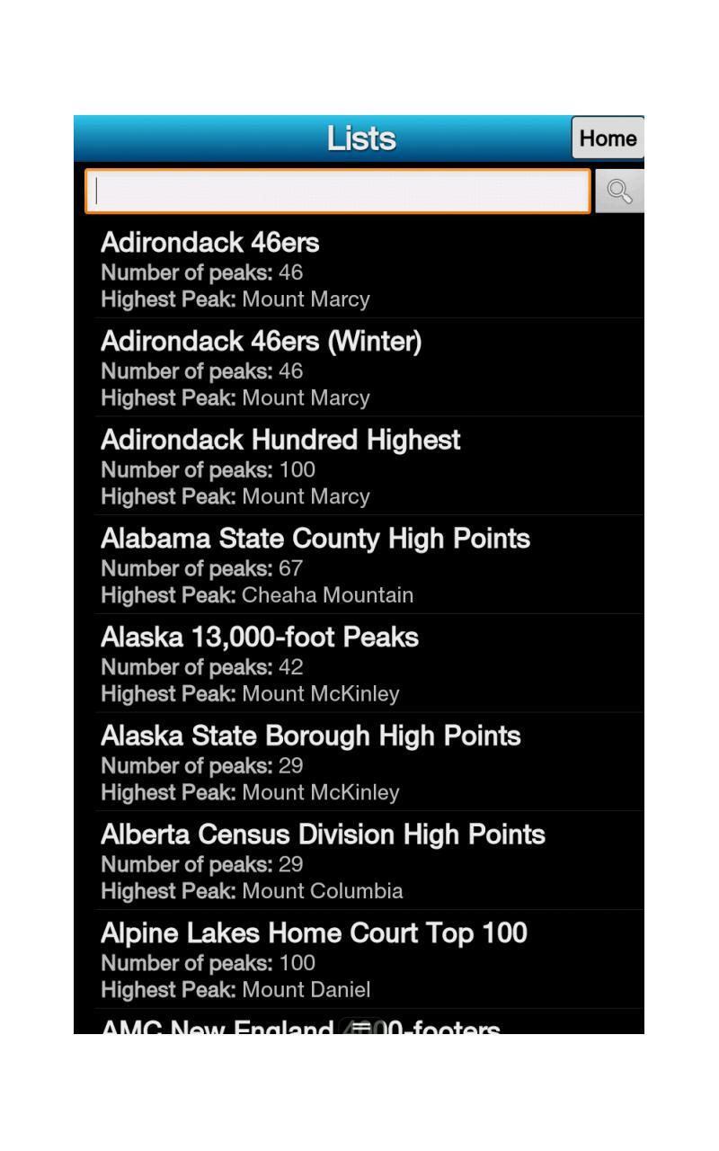 the peak bagging app