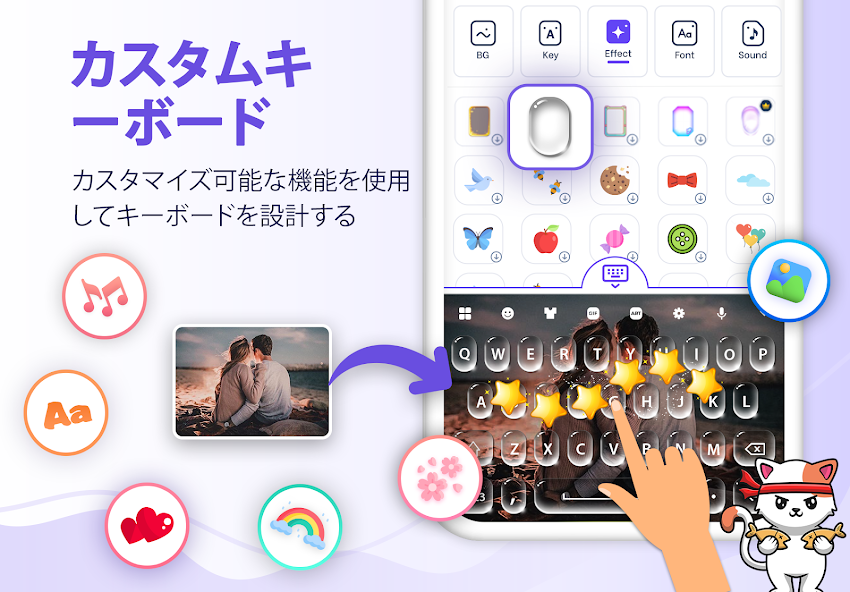 Photo Keyboard themes, Font