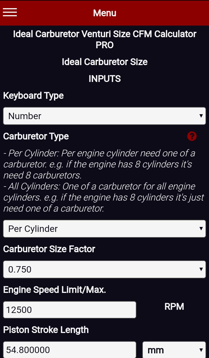 Carburetor Calculator PRO