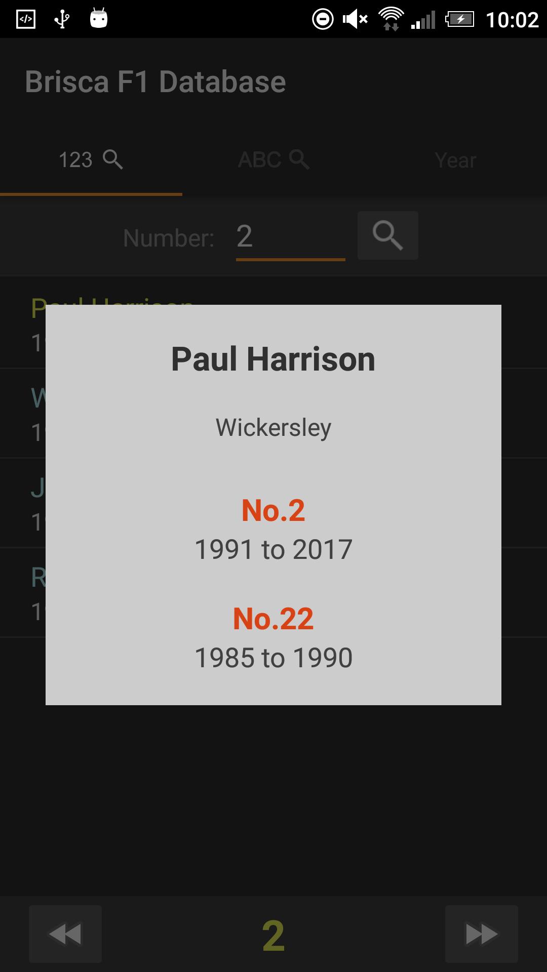Brisca F1 Stock Car Racing Database