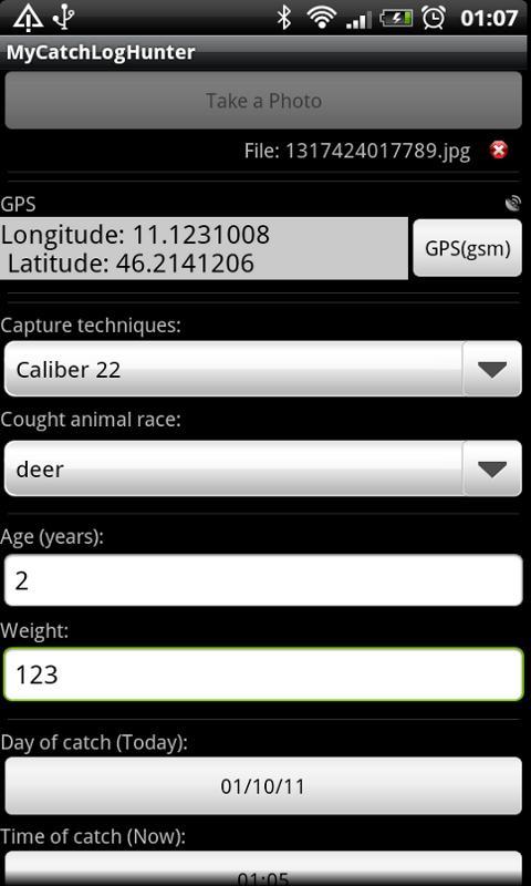 The hunter capture log