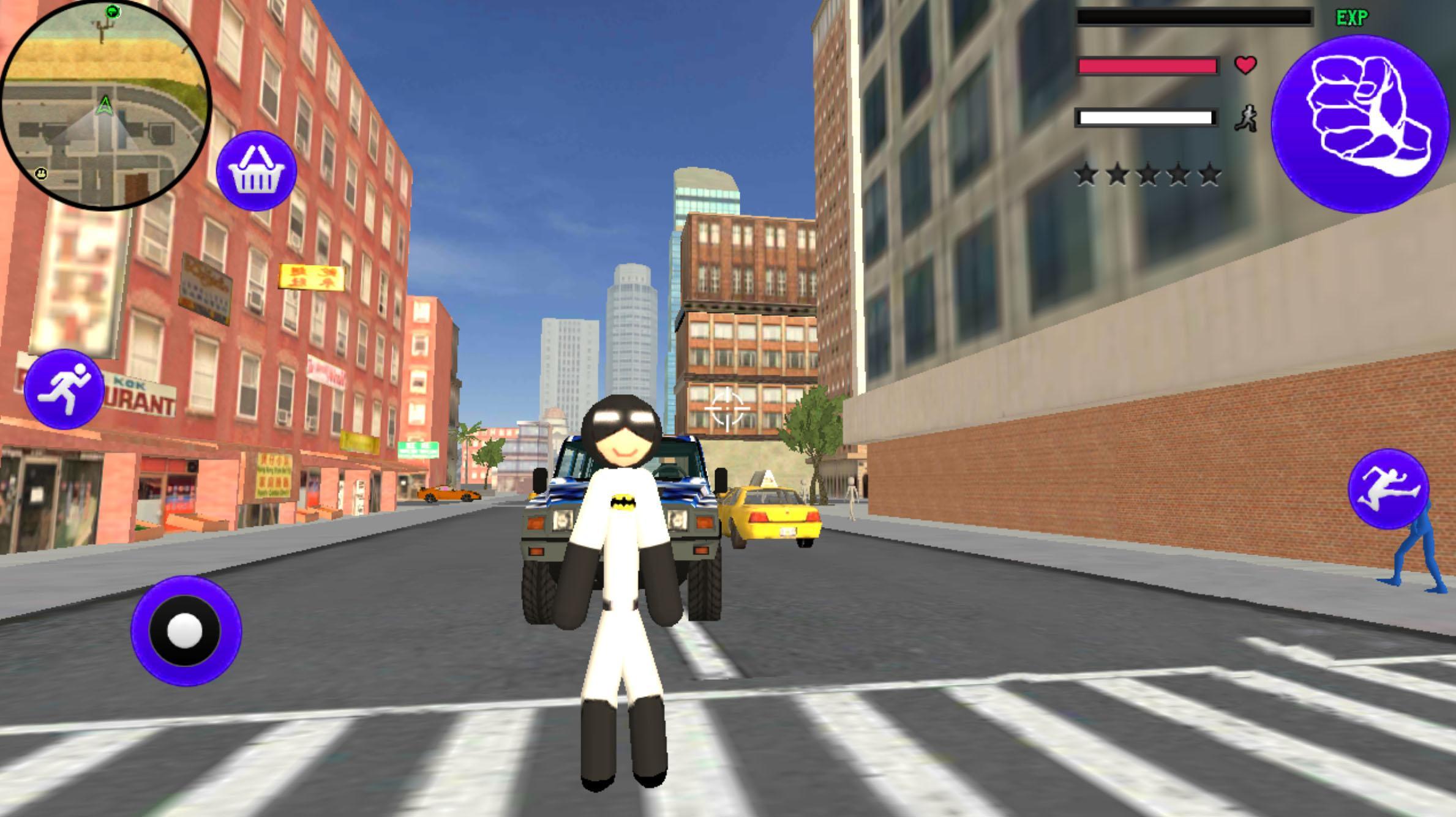 Dark Knight Bat Stickman Rope Hero Gangstar Crime