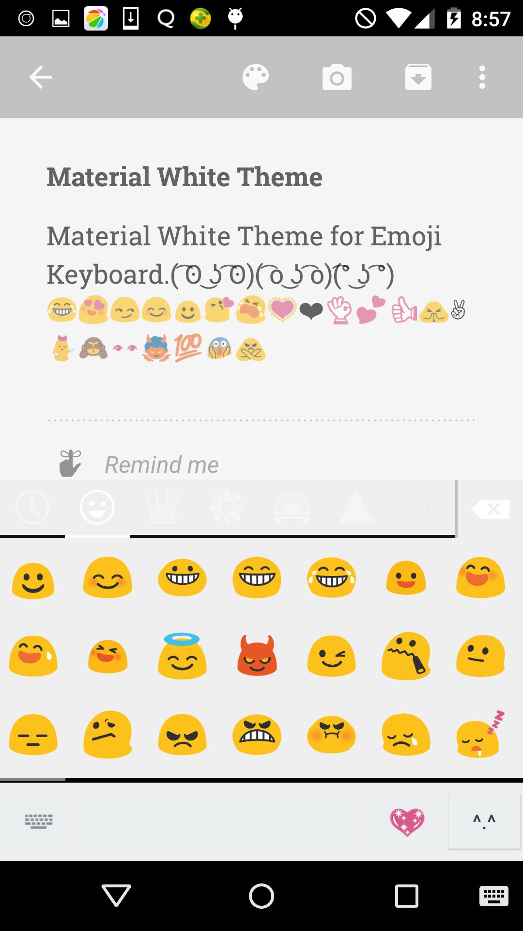 Material White Emoji Keybaord