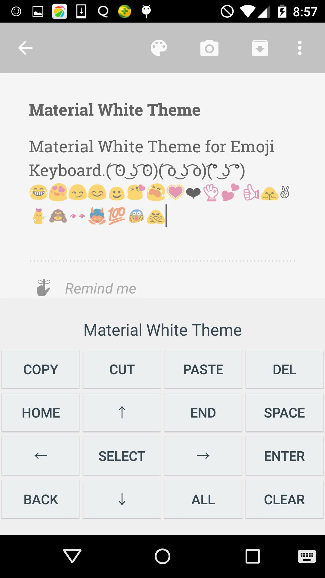 Material White Emoji Keybaord