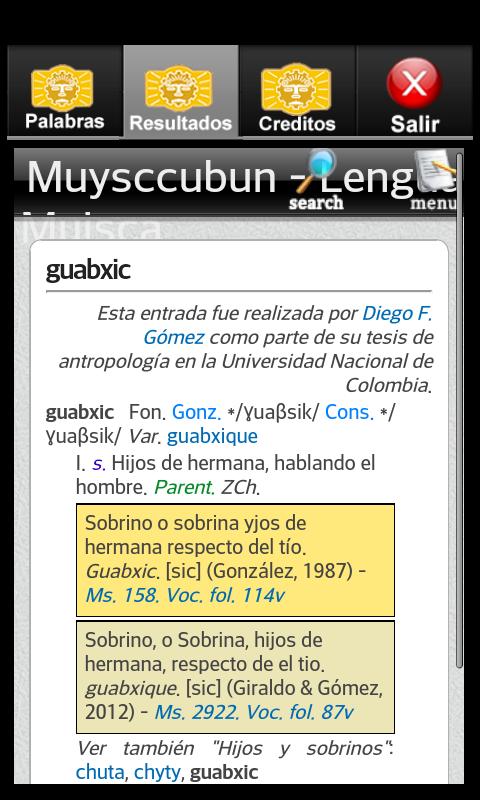 Diccionario Muisca Online