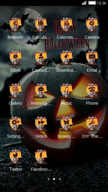 Halloween Night Witch Wallpaper Pumpkin 3D Theme
