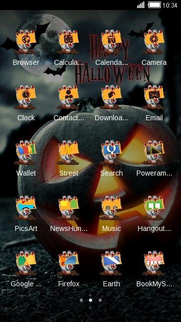 Halloween Night Witch Wallpaper Pumpkin 3D Theme